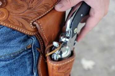 Choosing a Cowboy Action Holster~El Paso Saddlery I found drawing the holster with the loop in place to be very difficult. Don't forget this step.