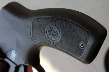 Smith & Wesson M&P .38 Hammerless Revolver w/Crimson Trace The rubber frame has texture where your fingertips touch, but the grip is less aggressive where it might contact clothing.