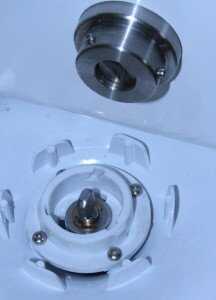 The Little Dutch Maid is a hand crank base unit for an older generation of the Bosch Mixer. This is the bottom of the bowl drive train.  The new Bosch bowls and accessories are retrofitted by the company to the old design. 