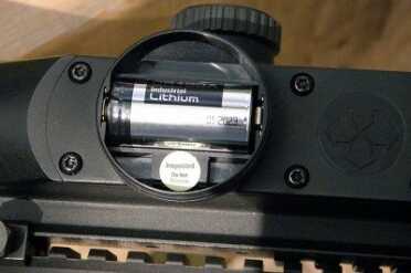 The electronics are powered by a single CR123A lithium battery good for about 5,000 cycles.