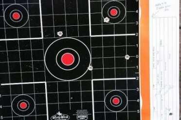 Holding a correction for a 5 mph crosswind, produced a 4-shot group just inside 6”. Should have used a 7 mph correction.