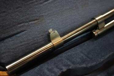 The sights are utilitarian, like the rifle itself. 