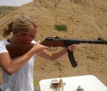 Thompson having some fun at the range. (Photo: Human Events)