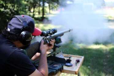The Ultimate Muzzleloader is a Remington? 200 grains makes a nice cloud of smoke. It creates some suspense, since you have to wait for it to clear in order to see where you've hit.