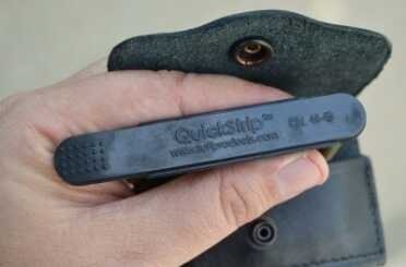 A .44 Magnum speed strip is much easier to carry than a traditional speed loader.