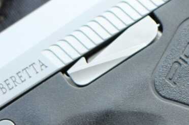 The slide release is out of the way, which makes it hard to engage. 