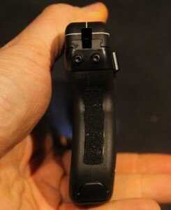 This is the rear of the gun in hand. 