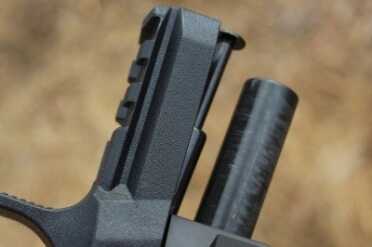 The rail on the front makes the addition of lights and/or lasers easy.