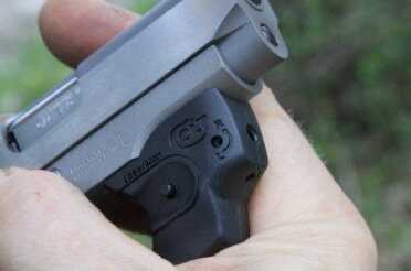 The LaserMAX is branded with the Colt logo, and if you notice in the picture, the laser adjustment screws are on the right and front of the unit. It came from the factory about 6" off at 7 yards. 