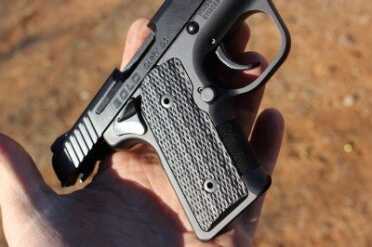 The checkered micarta grips provide good traction.