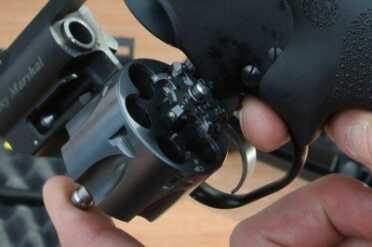 Korth's 9mm Revolver--SHOT Show 2015 If you look close, you can see the little pins that come out to extract the cases.