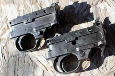 The two old triggers that we pulled. One is from a 70's era 10/22, the bottom one is from a more recent 10/22 Takedown.