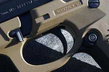 The extra material around the trigger is distracting at first.