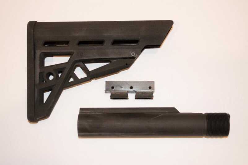 No More Shake with ATI's TactLite AR Stock This prototype model shows the Delrin insert that makes the concept work.