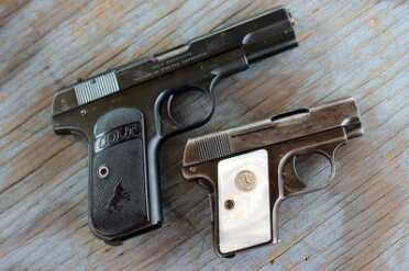 Side-by-side the Pocket Hammerless and the Vest Pocket.  