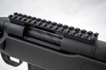 Gun Review: Mossberg's MVP Patrol 7.62mm/.308 The six inch Picatinny rail has a deep groove down the center allowing you to easily see the iron sights up front.