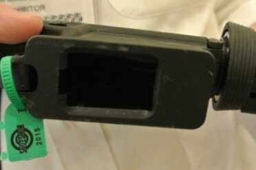 The mag well on the 9mm.