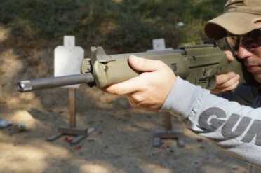 The bipod forend in forend mode. 