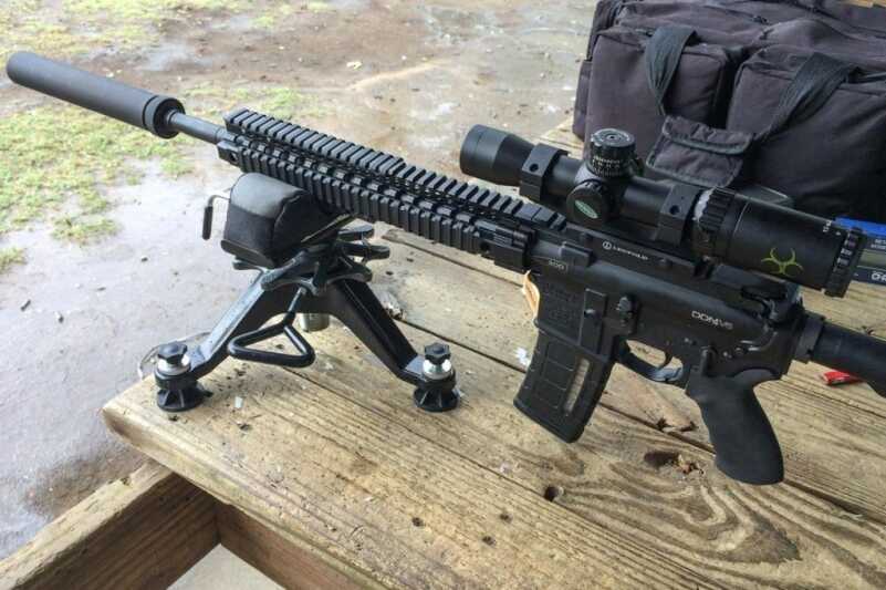 The Specwar 762 mounted on a Daniel Defense DDM4v5 300 Blackout rifle.