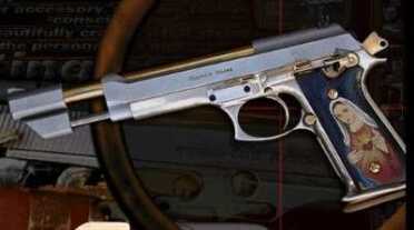 A highly modified Taurus PT99 from Romeo and Juliet.