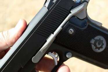 Extended slide drop and safety. 