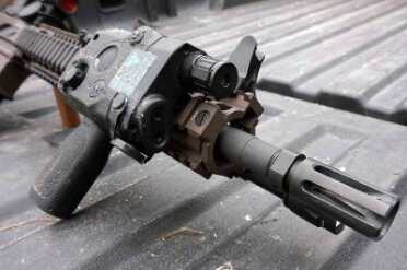 The M4A1 doesn't come with iron sights, but Daniel Defense's fixed sights are a great option. 