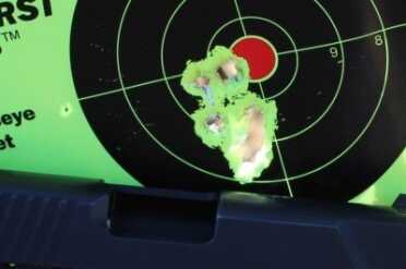 Working from the holster with the T4. I always pull slightly low and left when I'm shooting fast. 