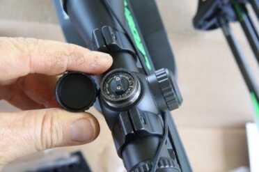 The scope on the Legend came zeroed to point of aim, even though you have to assemble the bow. It adjusts like any rifle scope but has graduated lines inside for distance to match the crossbow.