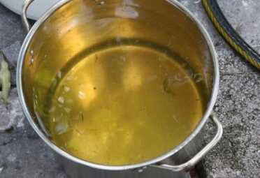 Starting with this color water and ending up with drinkable clean water is really amazing, but it takes a good deal of fuel and only produces 1/2 gallon per hour at best. 