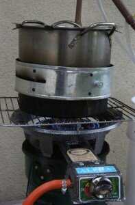 Just to see if perhaps my stove wasn't throwing enough heat, I popped a propane burner in there to see if it would go faster. It didn't. 