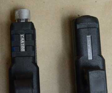 The Timberwolf's rail is more complete.