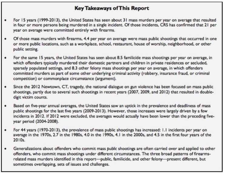 CSR Basic Findings Mass Murder, Gun Violence