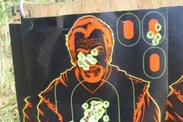 Kimber Micro Bel-Air Review The six on the top are aimed right at the nose. I couldn't get one-hole groups with the Bel-Air, but that's hardly the point.