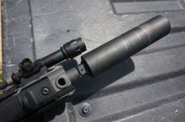 The Best 5.56 Silencer for the Money? Griffin Armament's Spartan 3 The Griffin Spartan 3 can be pinned in place to form add length to a shorter barrel.