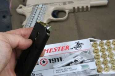 You would think that a Military gun would be made to optimize roundballs, but I shot a ton of this flat Winchester 1911 ammo and it never even hiccuped. 