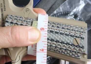 The grips on this Colt are beefy. The grip circumference is about the same as my doublestack 45s. 