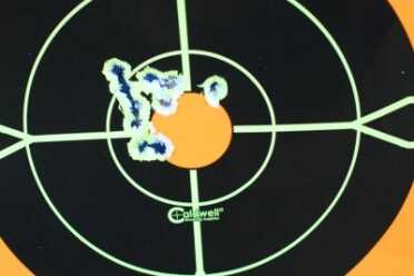 Henry Frontier Carbine Evil Roy Edition This is a full tube fanned from 25 yards. Even running the gun fast, I can hit with this little rifle.