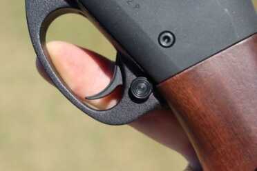 The finger sweeps across the safety and disengages it effortlessly. 