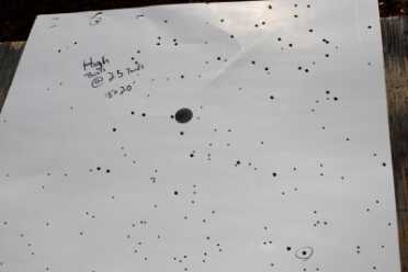 High brass steel shot from 25 yards.