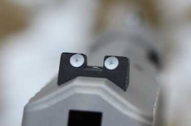 On a Tight Budget? The SCCY 9mm The steel rear sight is adjustable and has a locking screw.