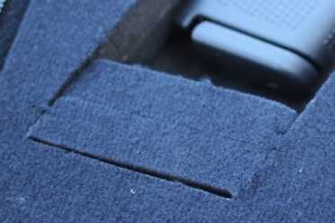 The foam is cut for rough sizing.