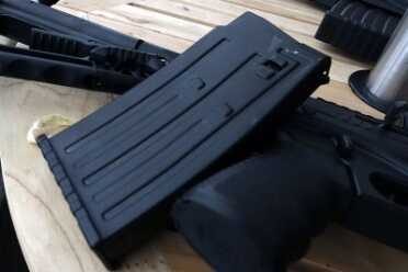 Five-round steel magazine.  