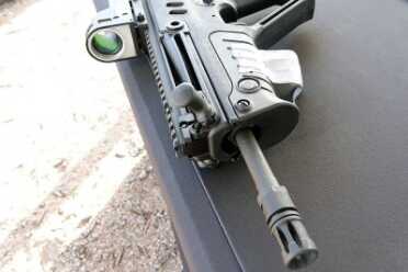 It is a little hard to see, but the barrel is marked 300 Blackout. 