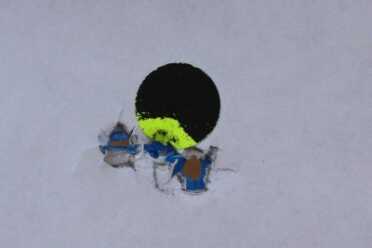 Shooting dots is a great way to dial in the sights. 3 shots from 7 yards.