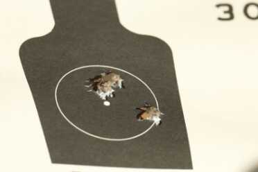 This is three shots, but it is the first that counts, and it was almost dead on. 