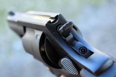 The rear site on the 85 is a simple milled channel.