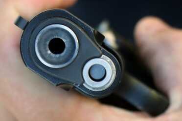 The rimfire barrel from the front end. 