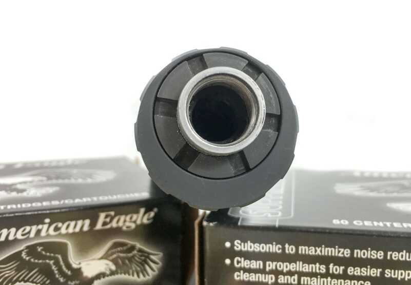 Suppressor Review: AAC Illusion 9mm It may look crooked, but that's for a good reason.