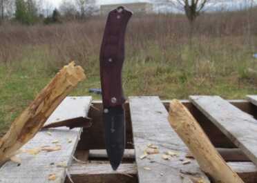 Chopping a branch in half.  