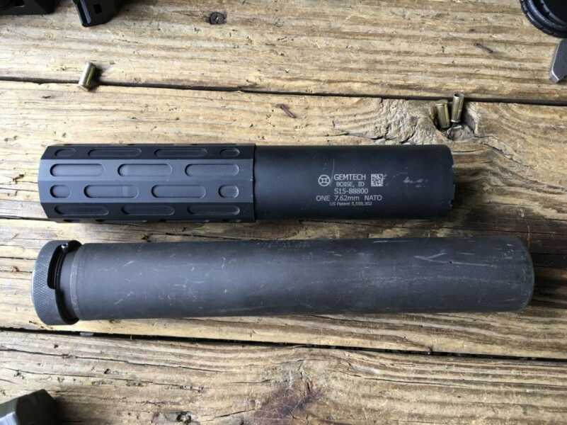 Review: Gemtech ONE Suppressor The ONE is compact. It's shown here next to a SilencerCo Specwar 7.62.